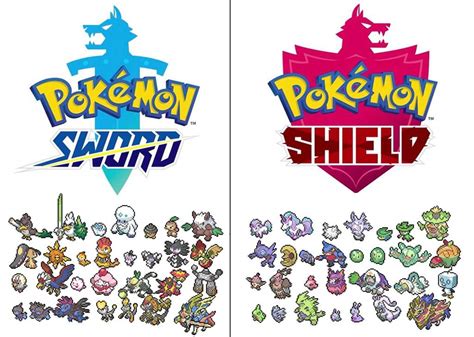 Helpful Sw Sh chart of version exclusives Pokémon Sword and Shield Amino