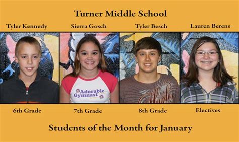 Turner Middle School January Students Of The Month Recorder Online