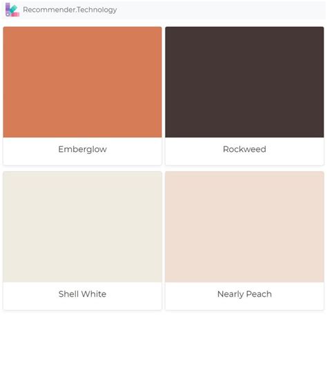 Emberglow Rockweed Shell White Nearly Peach Paint Color Palettes