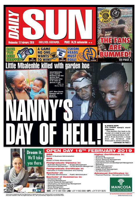 Today S Front Page Daily Sun