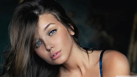 Hd Wallpaper Womans Face Painting Blue Eyes Dyed Hair Tongues