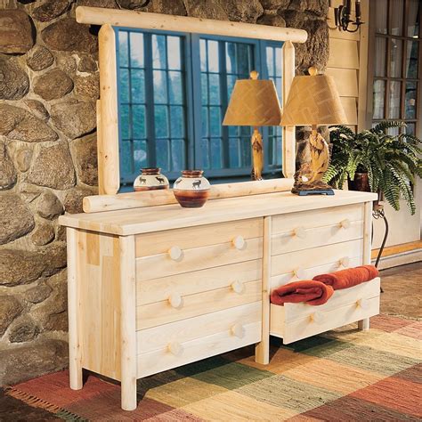 Rustic Natural Cedar Furniture Company® Cedar Log Dresser And Mirror