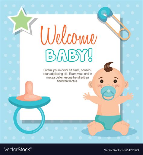 Welcome baby card Royalty Free Vector Image - VectorStock