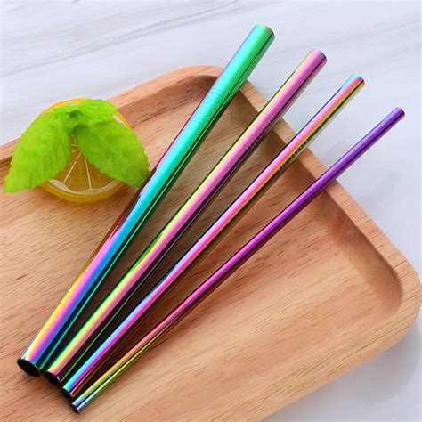 Buy 4pcs Metal Straight Drinking Straw With Ecological