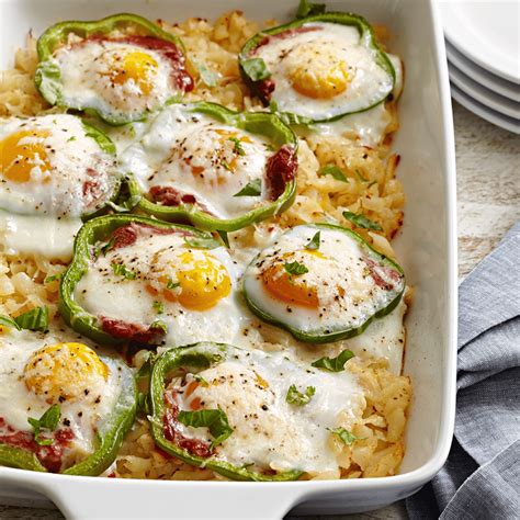 Recette Œufs cuits au four au poivrons doux et pommes de terre