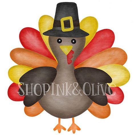 Watercolor Png Thanksgiving Turkey Digital Download Clipart Etsy