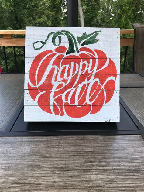 Buy Happy Fall Pumpkin Sign Rustic Farmhouse Reclaimed Barn Wood Online