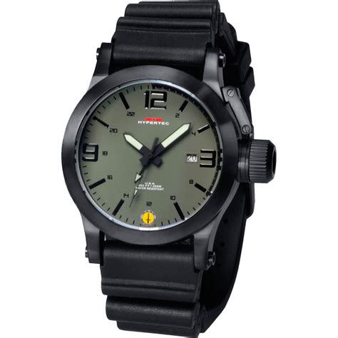 Mtm Special Ops Mens Hypertec Black Watch With Greenblack Dial