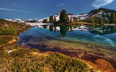 Papel De Parede 2560x1600 Px Hdr Lago Montanha Natureza Reflexão