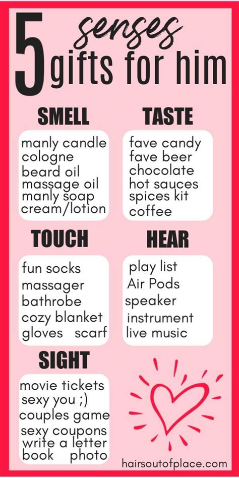 Senses Gift Ideas For Him Valentines Gifts For Boyfriend Cute