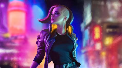Cyberpunk 2077 Girl In City 4k Wallpaper 4k
