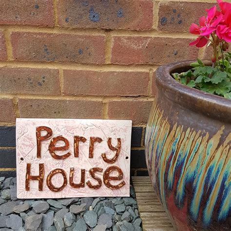 Personalised Ceramic House Name Sign Tile Charlotte Hupfield Ceramics