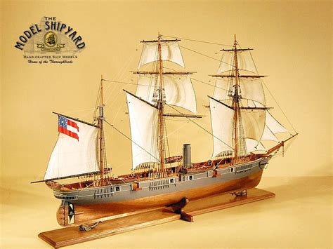 Hand Crafted Model Ship Of Confederate Cruiser Css Alabama From The