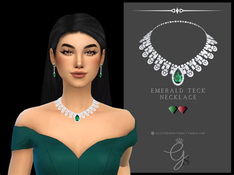 Glitterberrysims Custom Content — Emerald Teck Necklace I Wanted My