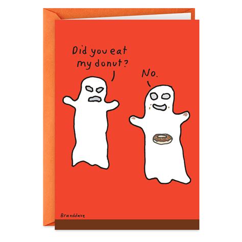 Donut Eating Ghost Funny Halloween Card Greeting Cards Hallmark