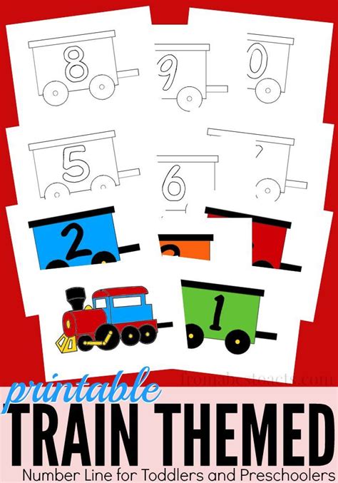 Printable Train Themed Number Line Train Activities For Kids Trains