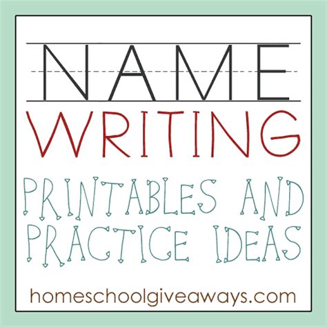 Name Writing Printables And Practice Ideas Homeschool Giveaways