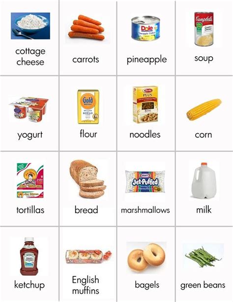 Some children might like quite bland food without strong flavours. Shopping Book Food 36.jpg | Food flashcards, Food ...