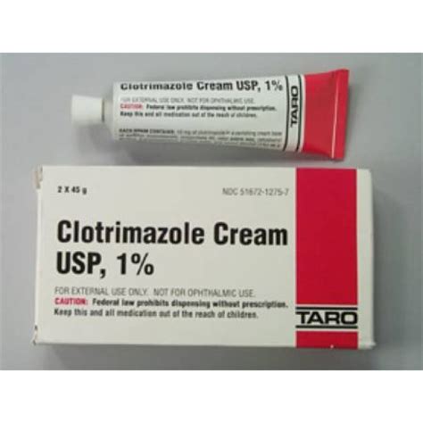 Antifungal Clotrimazole 1 Topical Cream Tube 2 X 45 Gram