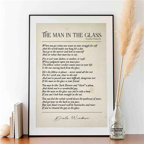The Man In The Glass Poster Print Dale Wimbrow Poem Poetry Etsy