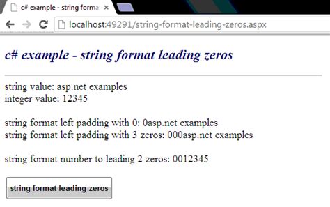 Replace multiple characters in string c#. c# - How to format a string with leading zeros
