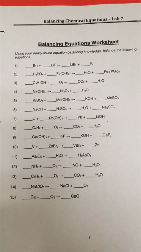 Instructions and answers for teachers. 32 Balance The Following Chemical Equations Worksheet - Worksheet Resource Plans