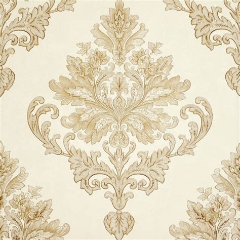 Sample Jasmine Damask Wallpaper In Cream And Metallic Gold 53 X 30cm
