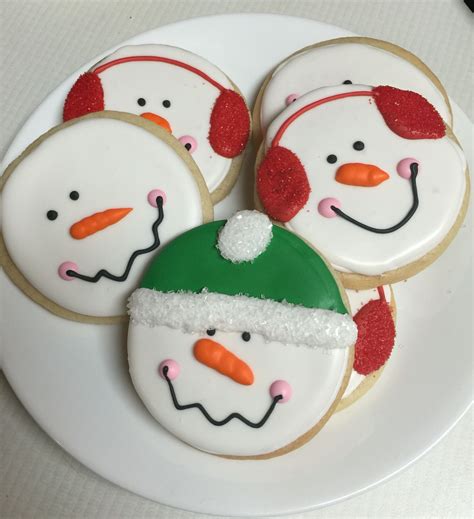 Snowman Cookies Christmas Sugar Cookies Cookie Decorating Christmas