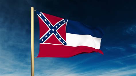 Flag Of Mississippi In The Shape Of Mississippi State With The Usa Flag