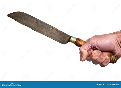 Hand Holding A Rusty Butcher Knife Stock Photo Image Of Blade Hand