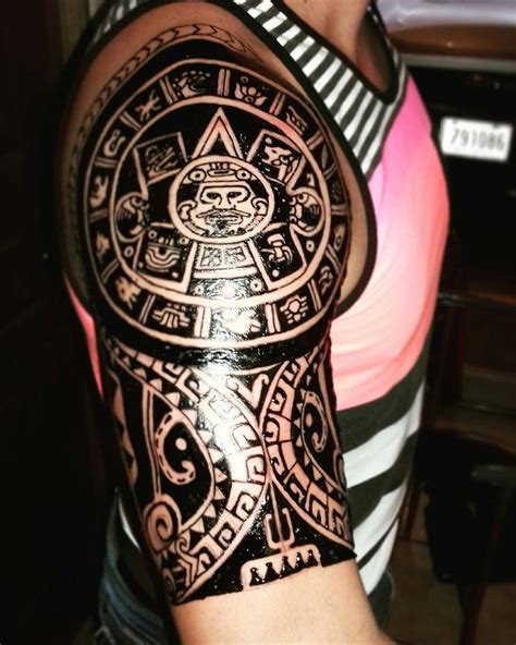 mayan tribal tattoo sleeve michaelcerabirthchart