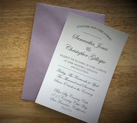 Lavender Wedding Invitation Wedding Invitations Lavender Etsy