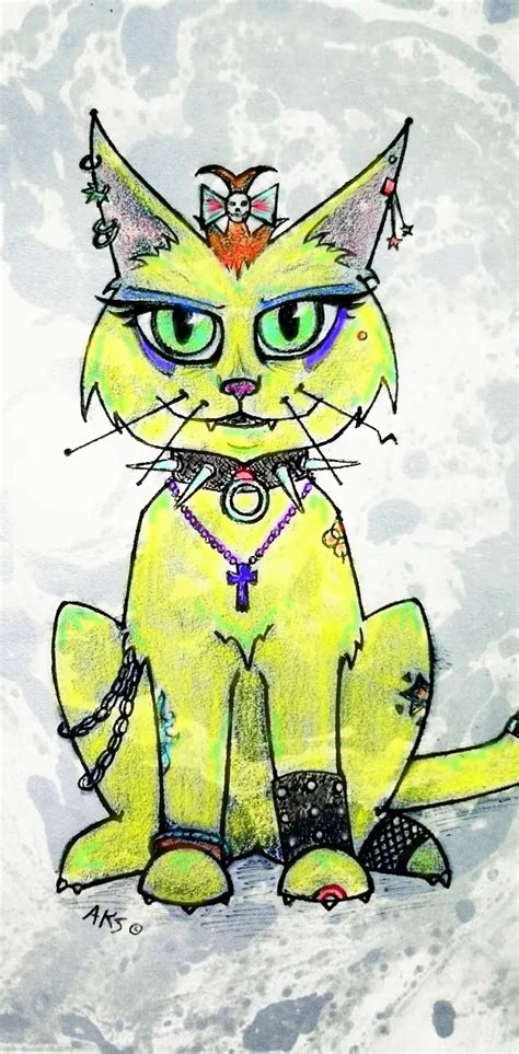 Punk Kitty Cat Art Wallpaper By 1artfulangel Download On Zedge 185c