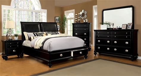 From caledonian victorian inspired bed sets to traditional cherry poster, we have the designs you're looking for. Laguna Hills Black Storage Platform Bedroom Set, CM7652L-Q ...