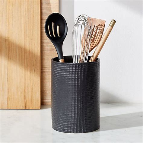 Matte Black Utensil Holder | | Black kitchen accessories, Ceramic