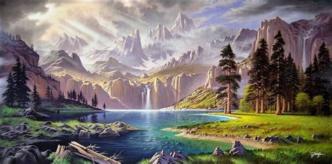 Mountains Landscape Paintings Beautiful Landscape