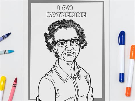 Katherine Johnson Printable Coloring Page and Poster | Etsy Hong Kong