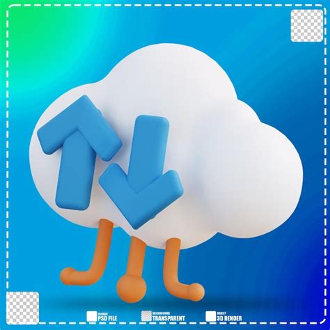 Premium Psd 3d Illustration Of Cloud Backup Management 3
