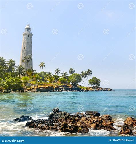 Beautiful Beach And Lighthouse In Srilanka Stock Photo Image Of Light