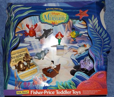 Vintage 1997 Disneys Little Mermaid Mcdonalds Happy Meal Toys Display Figures Mcdonalds