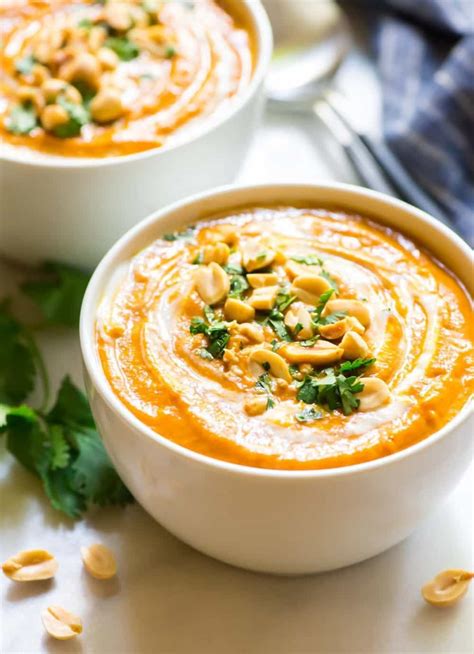 Thai Pumpkin Curry Soup With Coconut Milk Healthy And Filling Vegan