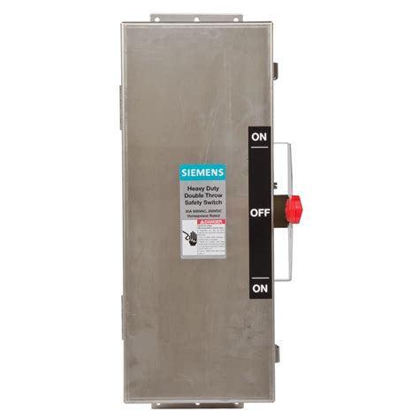 Siemens Double Throw 30 Amp 600 Volt 3 Pole Type 4x Non Fusible Safety