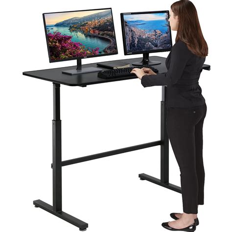 Adjustable Height Standing Computer Workstation Black Homfa Sit Stand