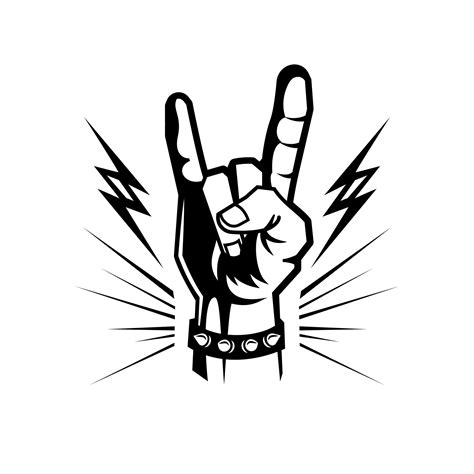 Hand Rock And Roll Composition Vector Illustration 3024270 Vector Art