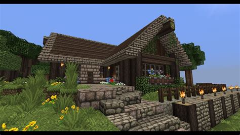 Need some fresh minecraft house ideas to get inspired for your next world? Minecraft L Shaped Rustic House Tutorial - YouTube