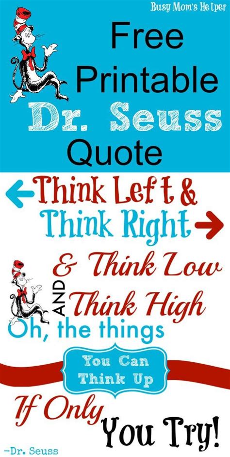 Free Printable Dr Seuss Quote By Busy Moms Helper Drseuss