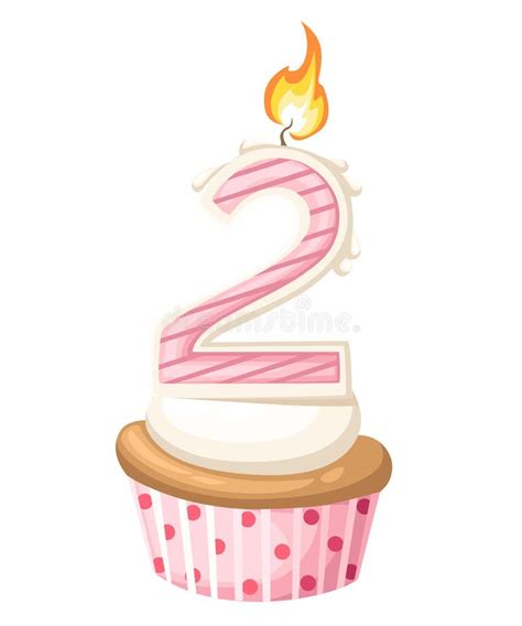 Happy Second Birthday Stock Vector Illustration Of Cake 27928864