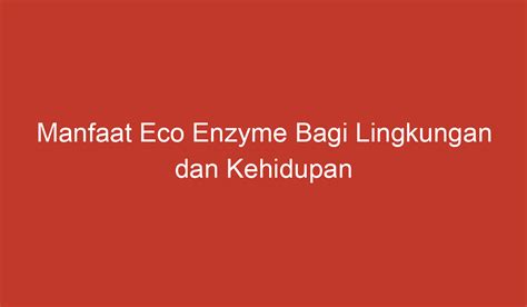 Manfaat Eco Enzyme Bagi Lingkungan Dan Kehidupan Sehari Hari