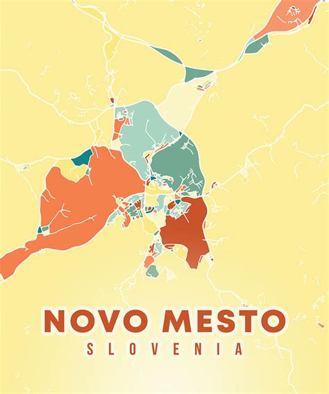 Novo Mesto Slovenia Map Digital Art By Alexandru Chirila Pixels