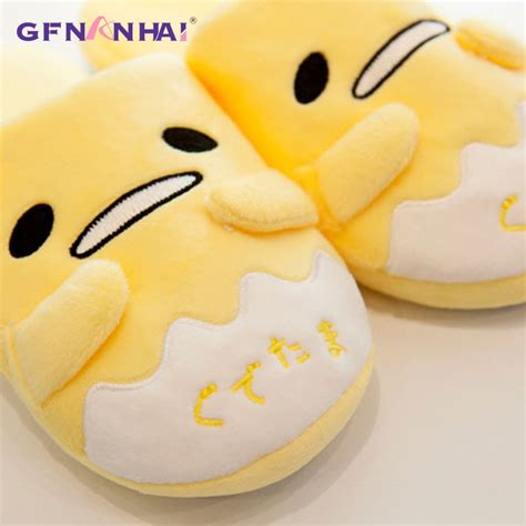 gudetama lazy egg plush slippers kuru store
